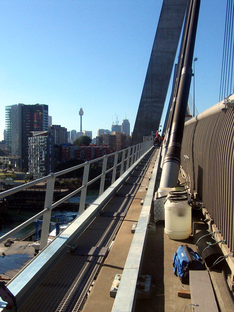 Northern walkway with rail line under construction